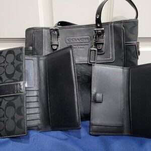 Coach Black Purse, Wallet Checkbook 13" wide x 10" tall